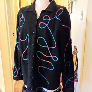 Sag Harbor Jacket Black Rainbow Design Woo…